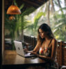 Digital Nomad Girl in Bali Villa